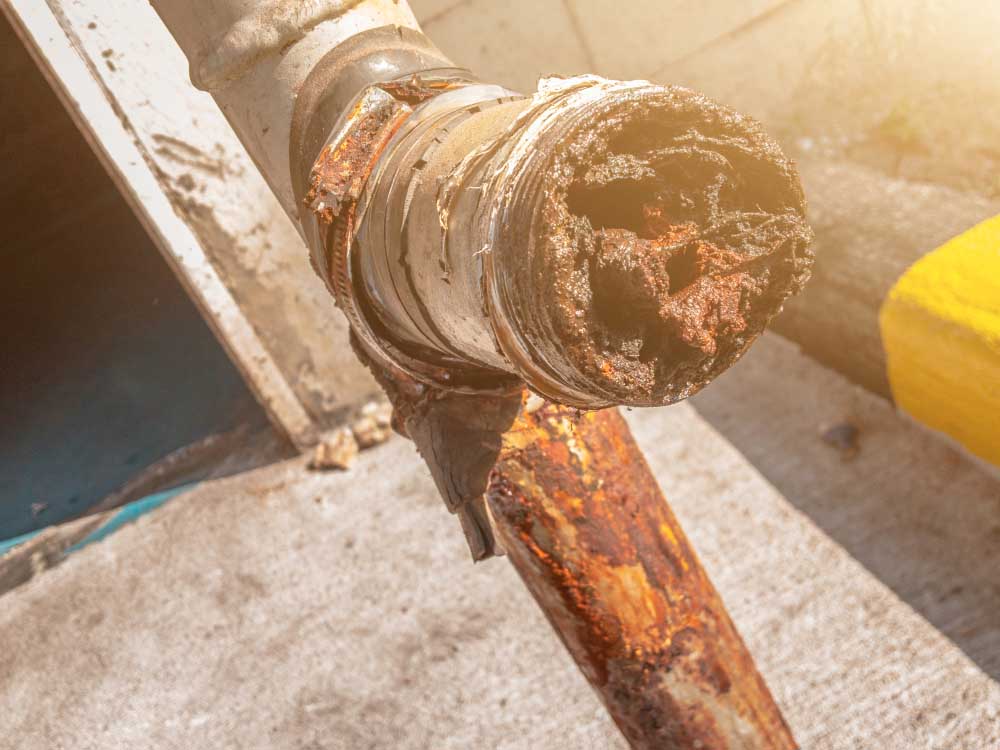 cross-section of pipe with a blockage cross-section of pipe with a blockage