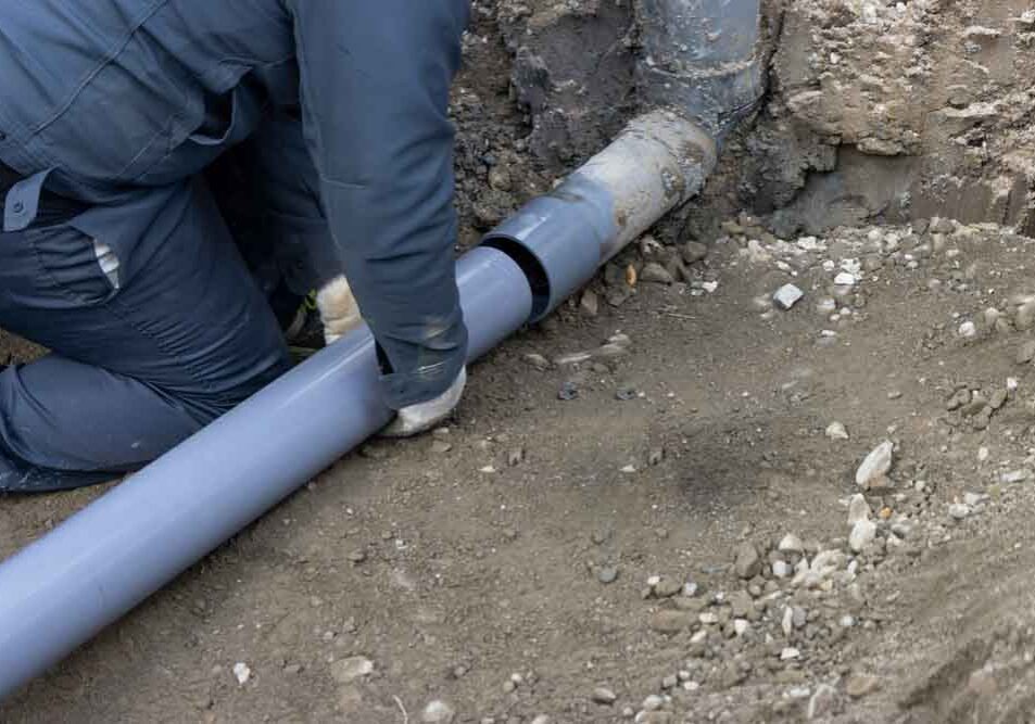 outdoor repiping work in progress